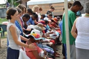 Mercy Ships dress ceremony with discharged patients and healthcare staff