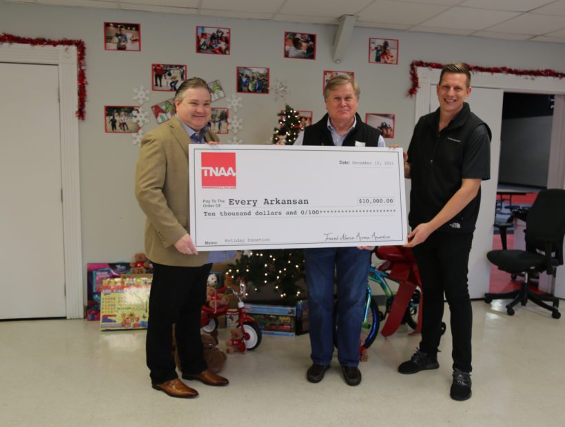 TNAA CEO gives large $10,000 check to two Every Arkansan employees
