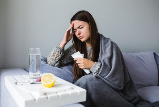 woman with medication